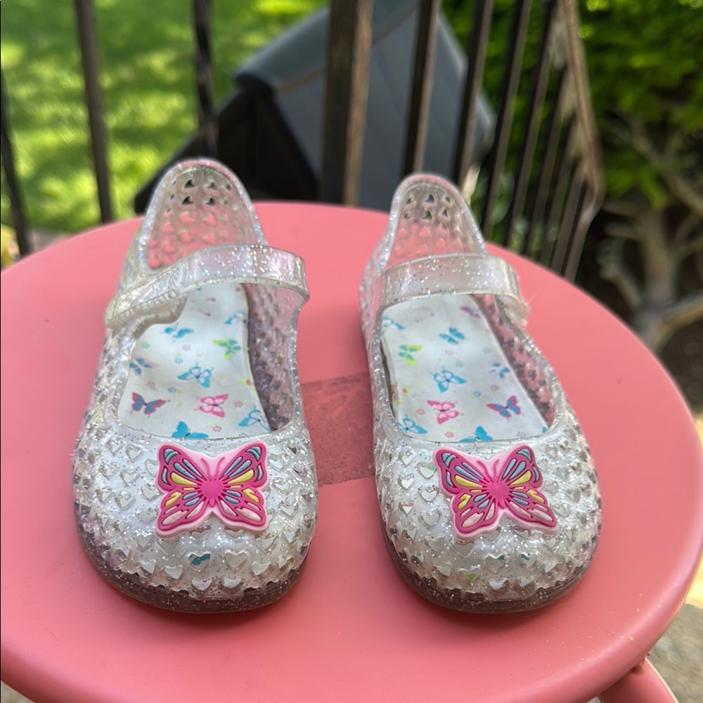 Wonder Nation White and Pink Sparkly Sandals